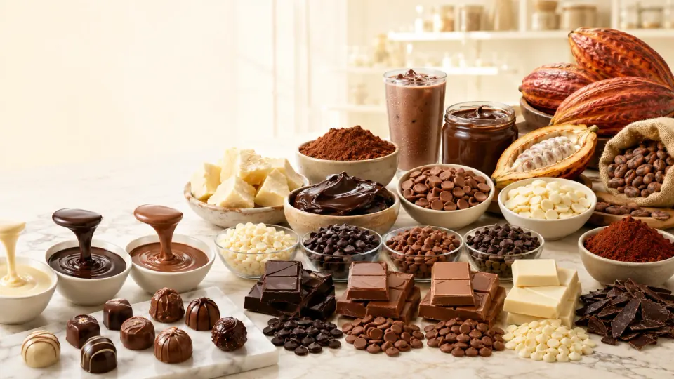 Chocolate, bakery and dessert ingredient applications
