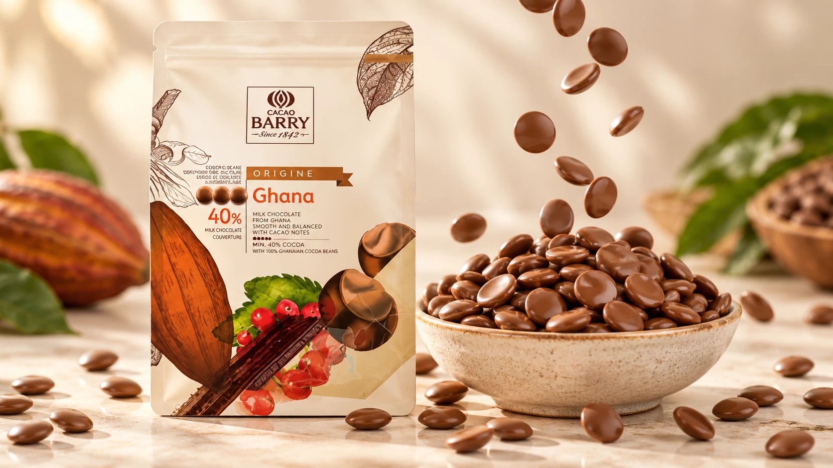 Ghana (40%) for commercial food production