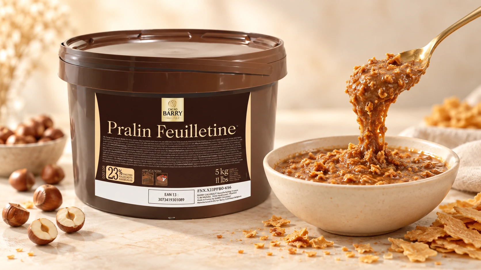 Praline Feuilletine for commercial food production