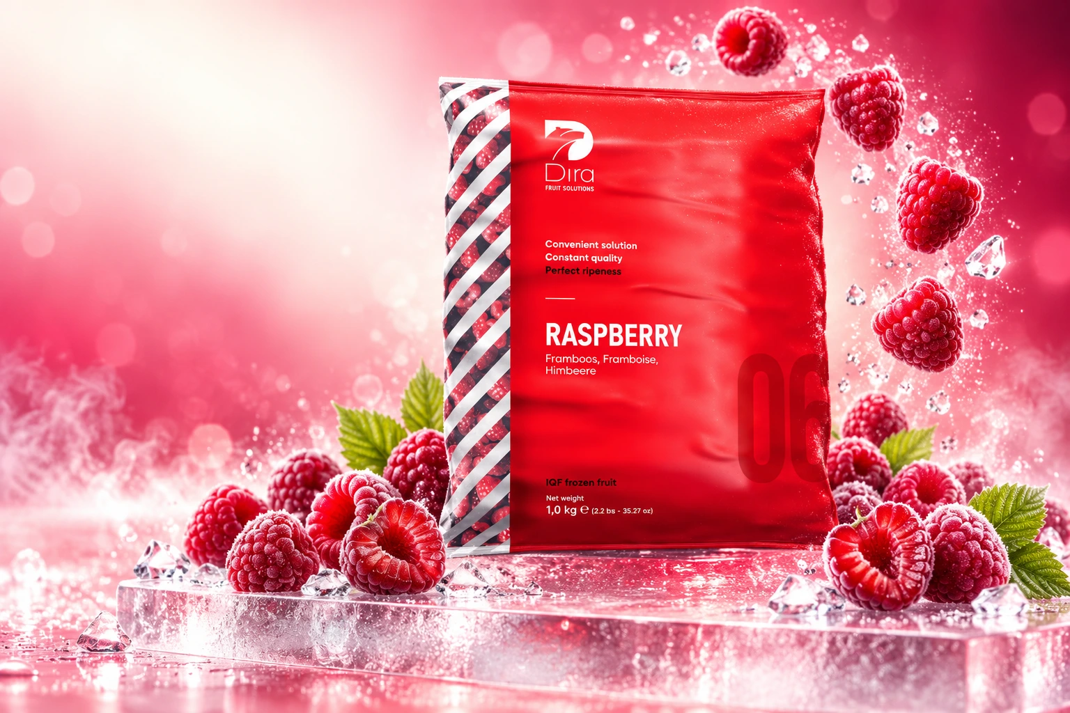 Raspberry Frozen for commercial food production